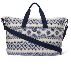 Victoria's Secret Navy & Cream Sherpa Weekender Tote